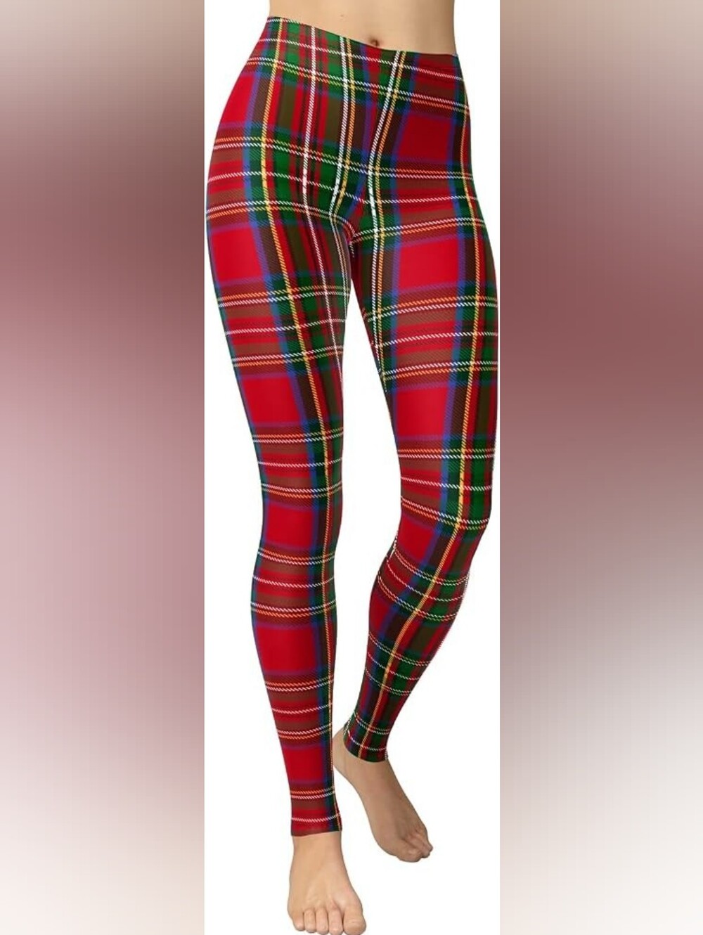 Viv Collection Tartan Plaid Stretch Leggings